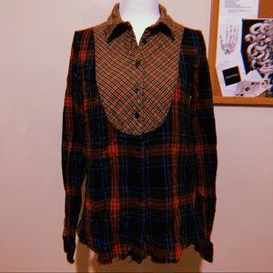 Free People Plaid Button Down